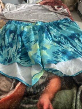 Athletic Works Blue Tie-Dye Running Shorts